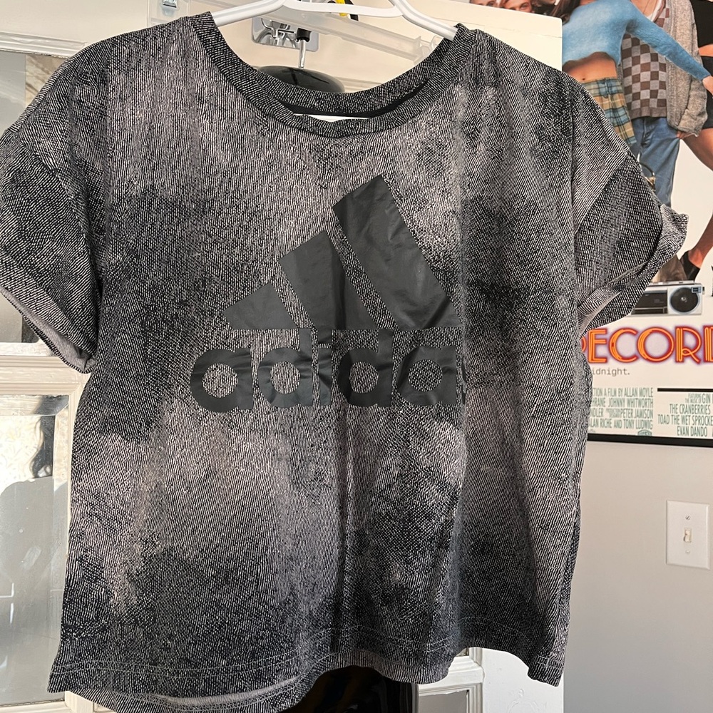 Adidas Black and Gray Crop Top